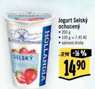 Ochucený jogurt selský Hollandia
