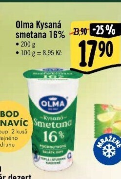 Smetana zakysaná Olma 16%
