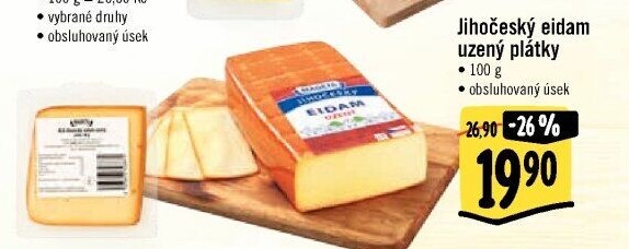 Sýr Eidam uzený 44% Jihočeský Madeta