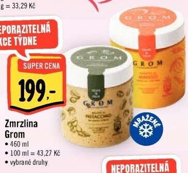 Zmrzlina v kelímku Grom