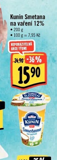 Kunín Smetana na vaření 12%
