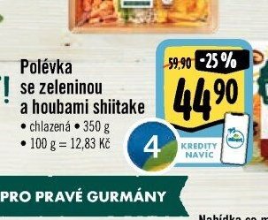 Polévka se zeleninou a houbami shiitake