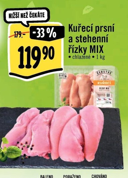 Kuřecí prsní a stehenní řízky MIX 1 kg