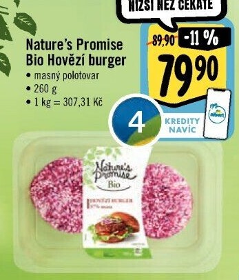 Hovězí burger Bio Nature'