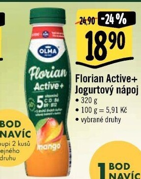 Jogurtový nápoj Florian Active+ Olma