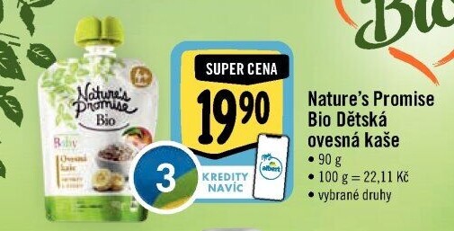 Kapsička do ručičky Kašička ovesná bio Baby Nature'