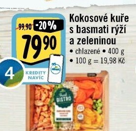 Kokosové kuře s basmati rýží a zeleninou Albert Fresh Bistro