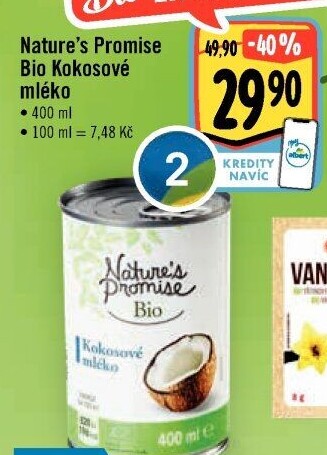 Kokosové mléko bio Nature'