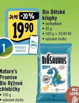 Křupky kukuřičné bez lepku Biosaurus