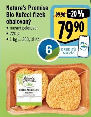 Kuřecí prsní řízek obalovaný bio Nature'