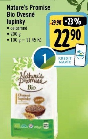 Lupínky ovesné celozrnné bio Nature'