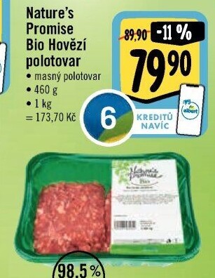 Mleté maso hovězí bio Nature'