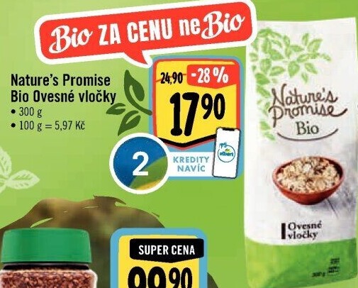 Ovesné vločky bio Nature'