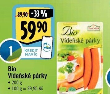 Párky vídeňské bio Ponnath