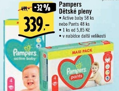 Pleny dětské Active Baby Pampers
