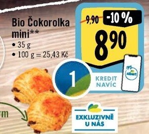 Rolka čokoládová bio