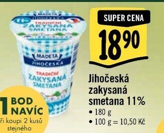 Smetana zakysaná JihočeskáMadeta 11%