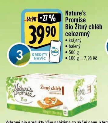 Žitný chléb bio Nature'
