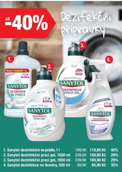 Dezinfekční čistič na prádlo Sanytol