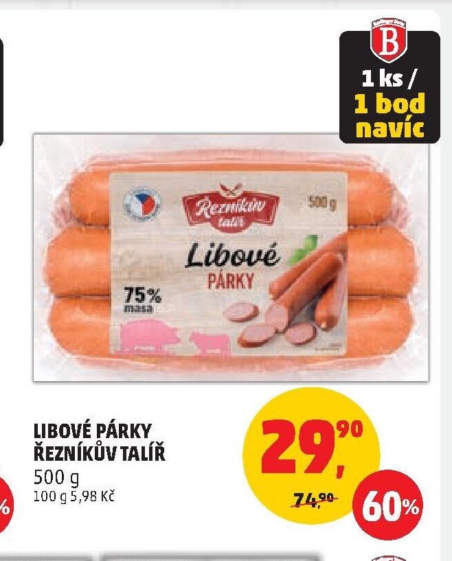 Libové párky Řezníkův talíř 500 g