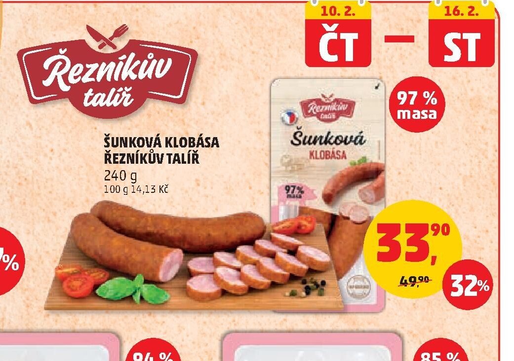 Šunková klobása Řezníkův talíř