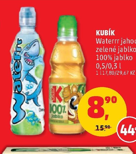 Kubík Waterr jahoda, zelené jablko