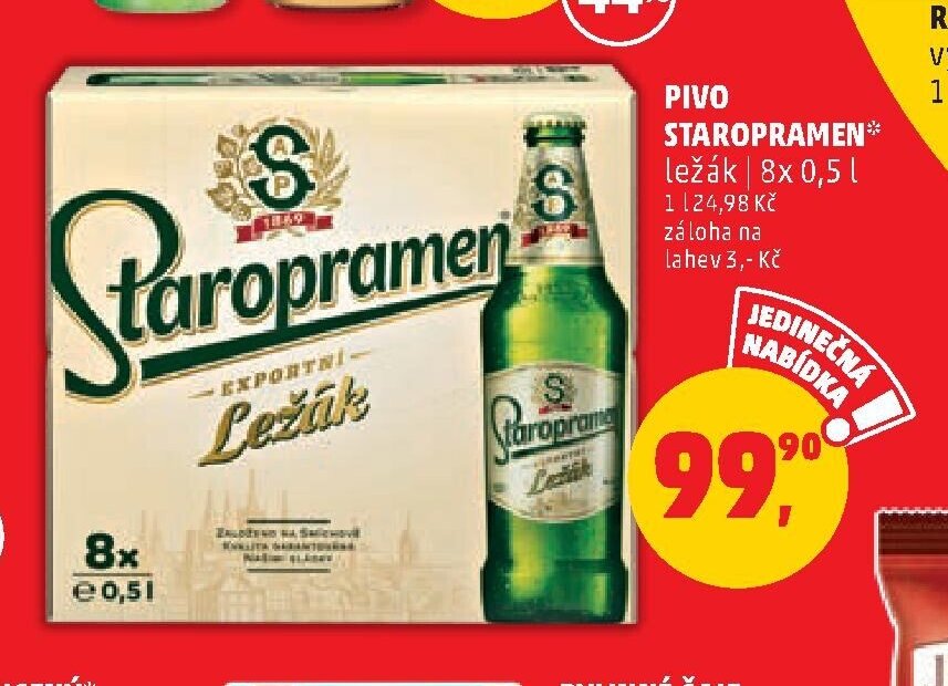 Pivo Staropramen ležák 8x0,5 l