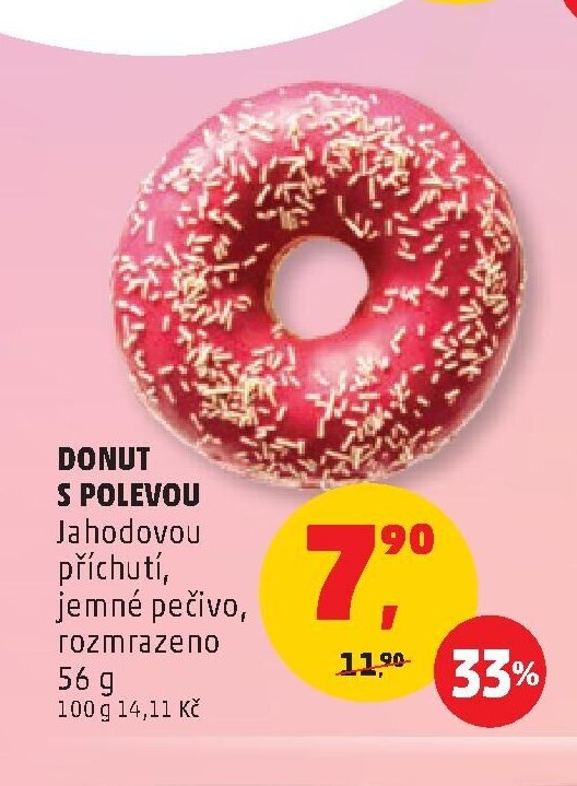 Donut s polevou jahodovou