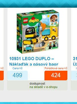 10931 LEGO DUPLO - Náklad'ák a pásový bagr