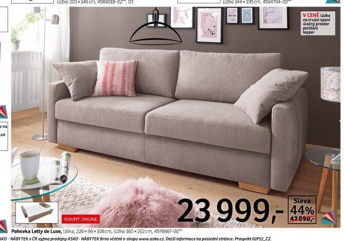 Pohovka Letty de Luxe - ASKO akcniletaky.com