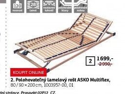 Polohovatelný lamelový rošt ASKO Multiflex - ASKO akcniletaky.com