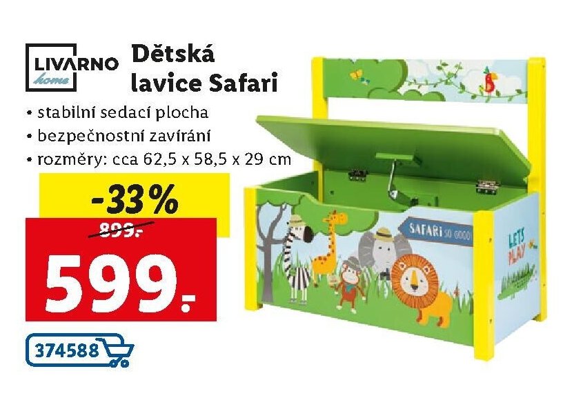 Dětská lavice Safari