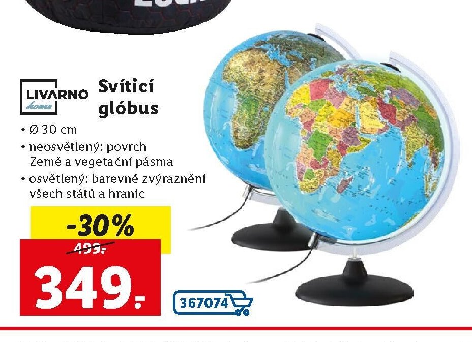 Livarno home Svítící glóbus