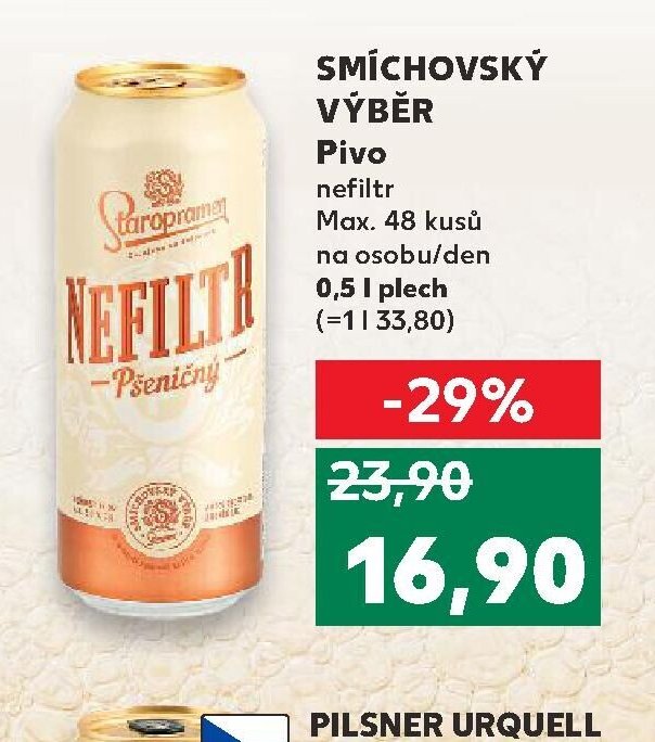 Smíchovský výběr Pivo nefiltr 0,5 l plech