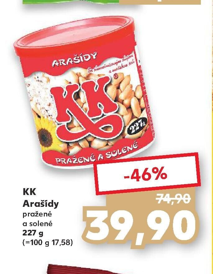 KK Arašídy pražené a solené 227 g