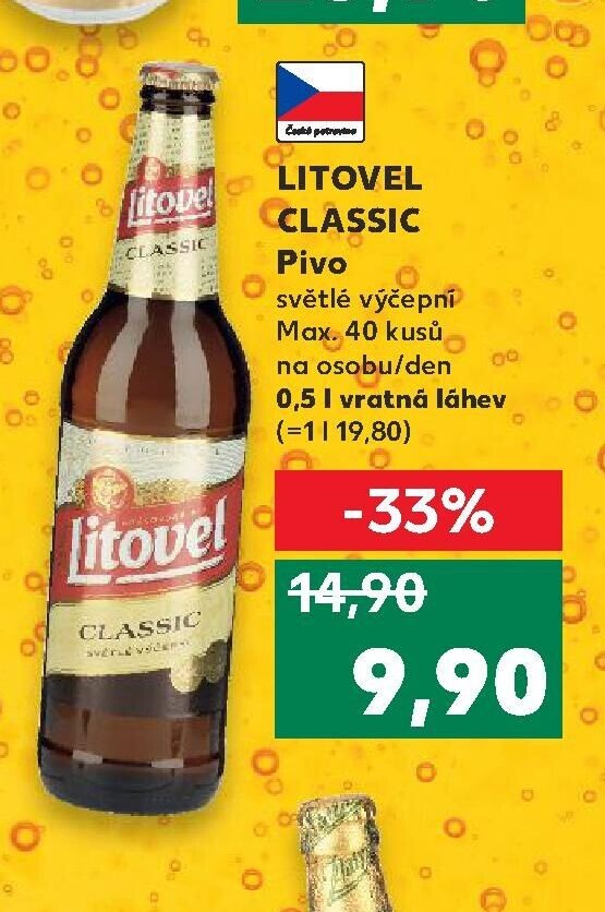 Litovel Classic Pivo světlé výčepní 0,5 l vratná láhev