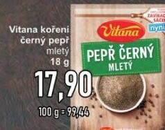 Koření Pepř černý mletý Vitana