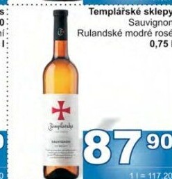 Víno Sauvignon Templářské sklepy Čejkovice