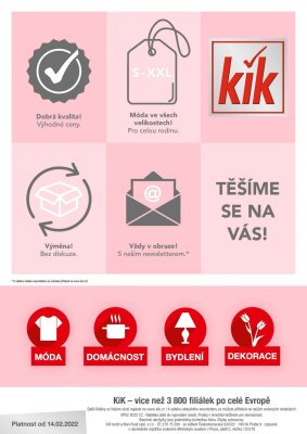 akční leták Kik textil 14.2.2022-28.2.2022