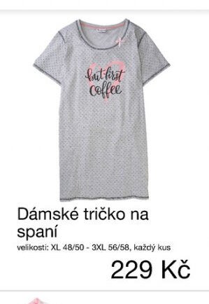 Dámské tričko na spaní