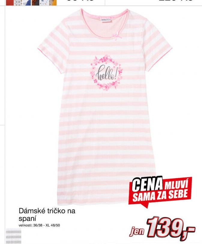Dámské tričko na spaní