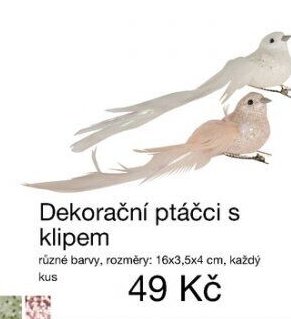 Dekorační ptáčci s klipem