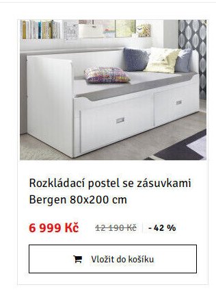 Rozkládací postel se zásuvkami Bergen 80x200 cm - ASKO akcniletaky.com