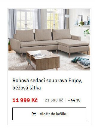 Rohová sedací souprava Enjoy, béžová látka - ASKO akcniletaky.com