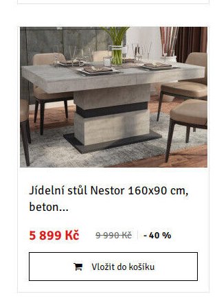 Jídelní stůl Nestor 160x90 cm, beton... - ASKO akcniletaky.com
