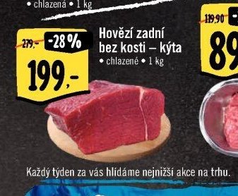 Hovězí zadní bez kosti - kýta