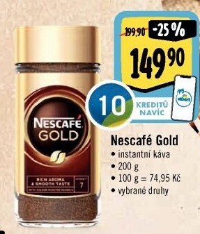Instantní kávy Nescafé Gold