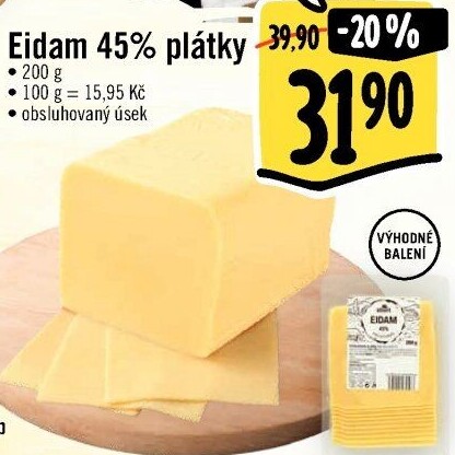 Sýr Eidam 45% Albert