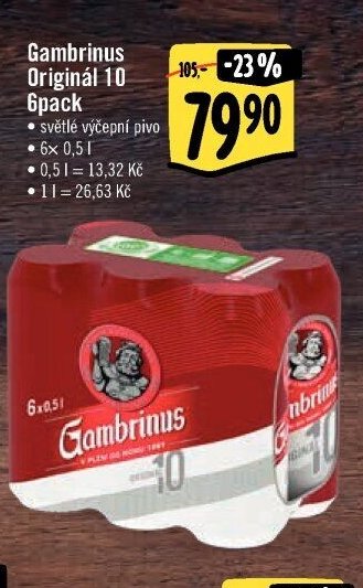 Gambrinus Originál 10 6pack
