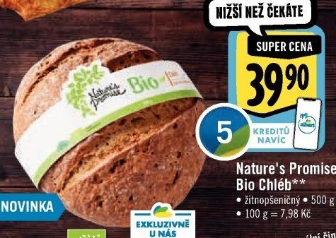 Chléb žitno-pšeničný bio Nature'